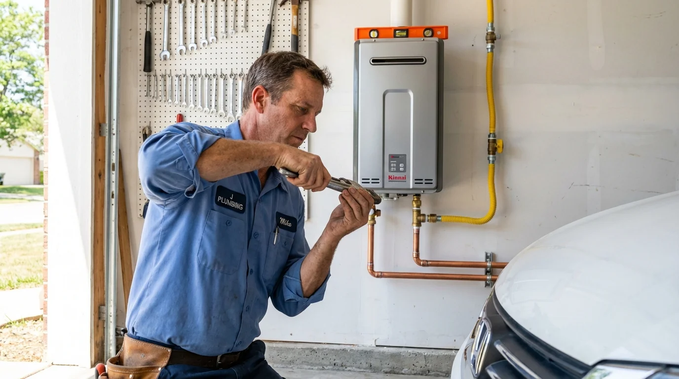 Tankless water heater installation by a Johns Plumbing LLC plumber in Calistoga
